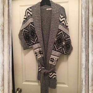 Old Navy Patterned Belted Sweater
